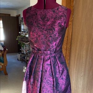 NWOT Lord & Taylor Amethyst & Black Metallic A Line Formal Dress, Cynthia Steffe